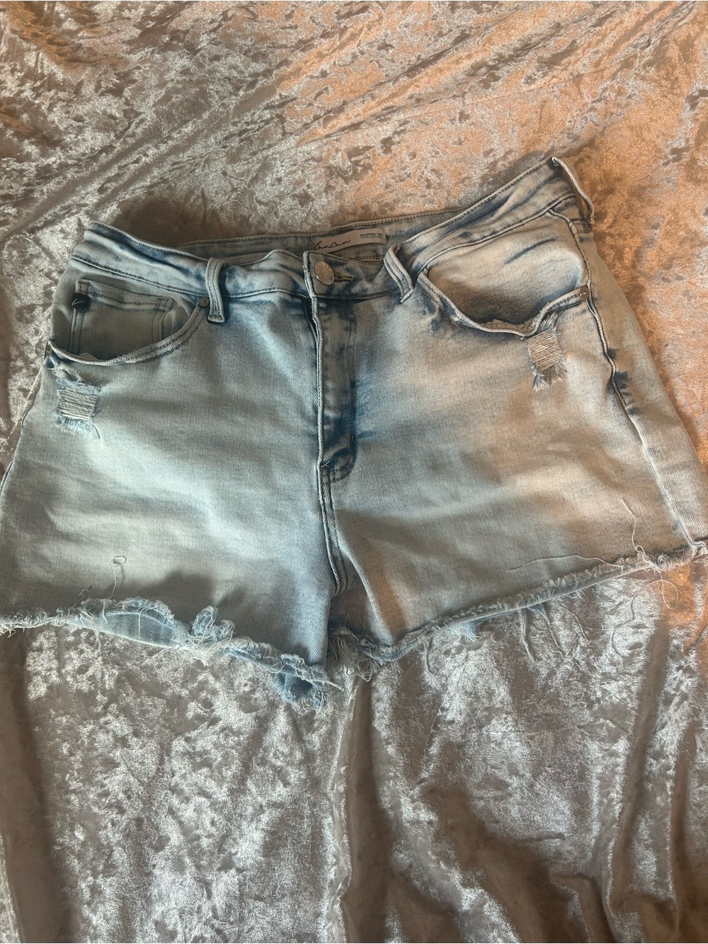 Light Wash Denim Cutoff Shorts - Women